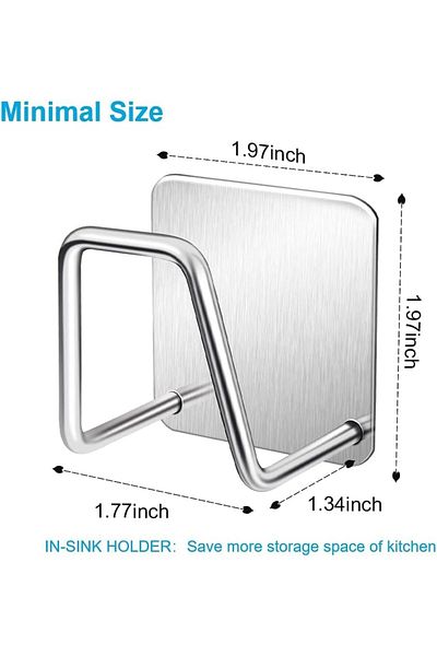 COOYA 2Pcs Kitchen Sink Sponge Rack, Premium Rustproof & Waterproof, Stainless Steel (Silver)
