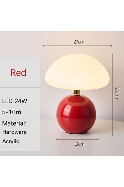 Choice Red--d12cm Wh A Pink/orange/red/white/beige Usb Socket Decorative Table Lamp For Room Light Decorati