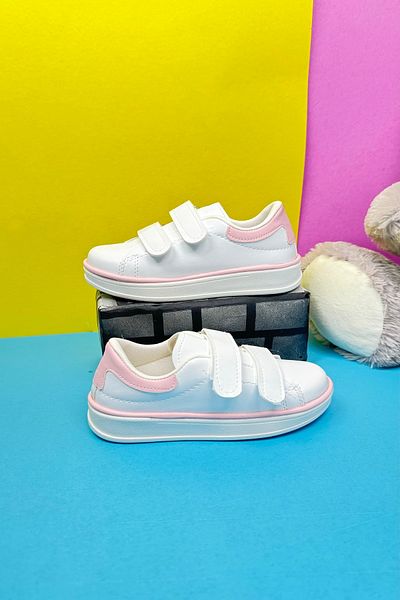 İmerShoes Pantofi alb cu pudră pentru băieți și fete - Pantofi sport confortabili, ușori, cu talpă groasă cu velcro 525pf