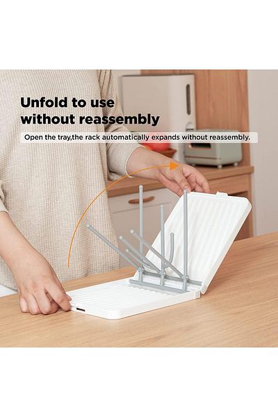 COOYA Baby Bottle Drying Rack with Drainer, Foldable & Space Saving Drying Rack, Nipple and Accessories
