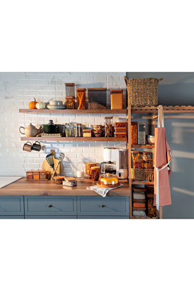 Madame Coco Yuviera 1500ml Ahşap Kapaklı Saklama Kabı 2'li