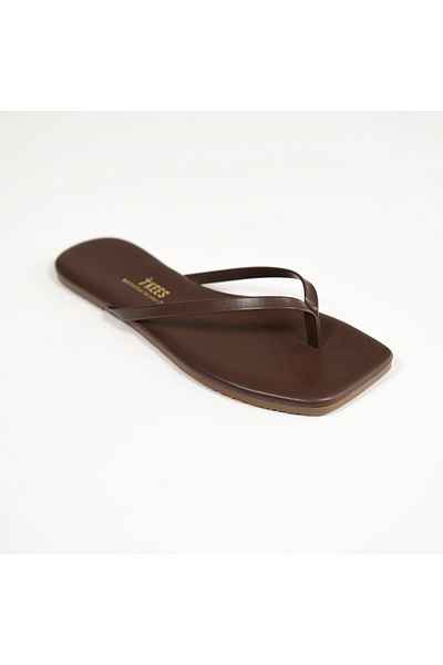 Tkees Women's Brown Square Toe Daily Stylish Slippers