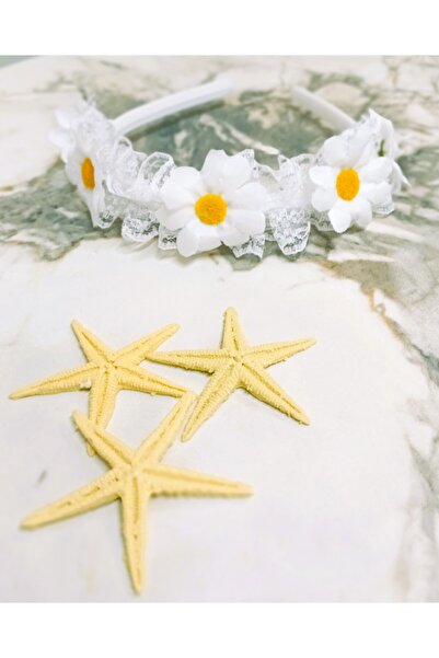 Lissa Aksesuar تاج ديزي موديل على التول الأبيض