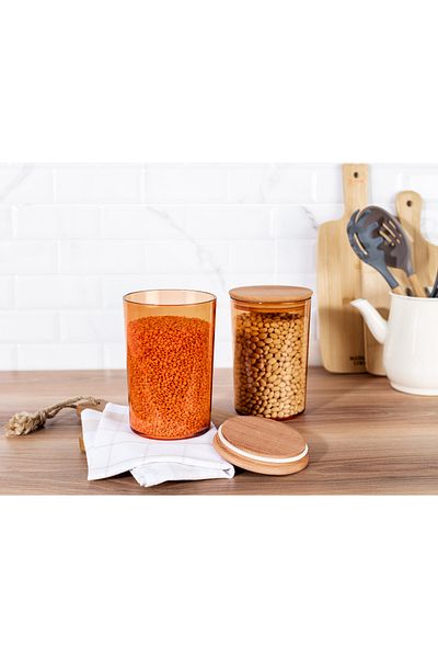 Madame Coco Yuviera 1500ml 2-Piece Storage Set with Wooden Lid