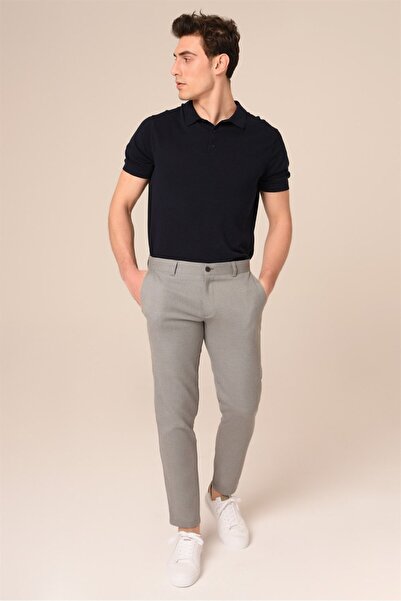 AGUSTİNİ Erkek Chino Açık Gri Ton Pantolon Slim Fit | Agustini