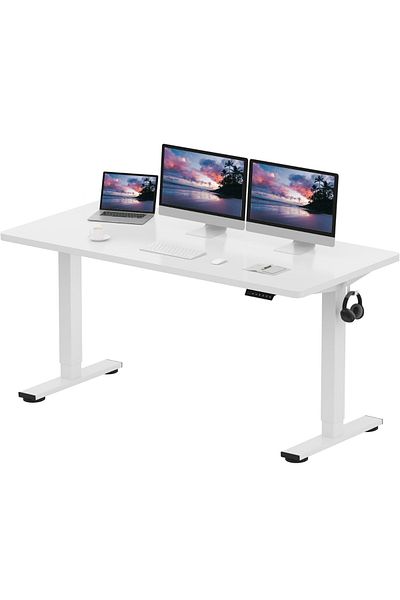 Mahmayi FlexiSpot Modern Adjustable Standing Desk Ergonomic 150x60 cm - White