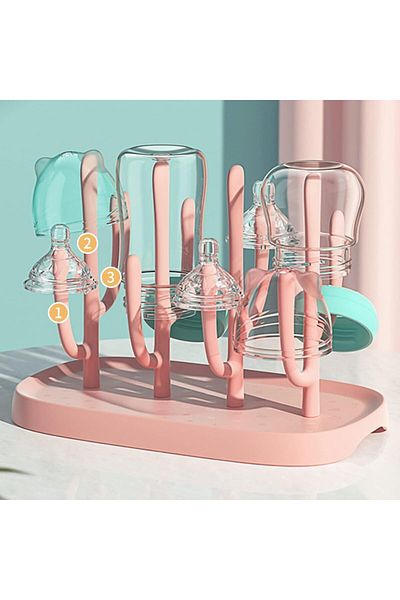 COOYA Baby Bottle Drying Rack, with Drainer Countertop Holder for Teats, Pump Parts, and Accessories