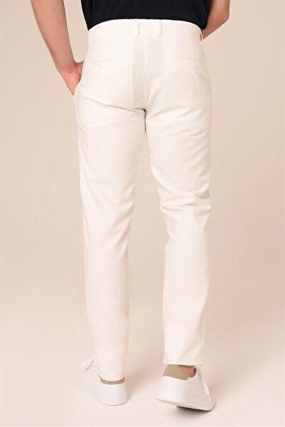 AGUSTİNİ Erkek Chino Beyaz Pantolon Slim Fit | Agustini
