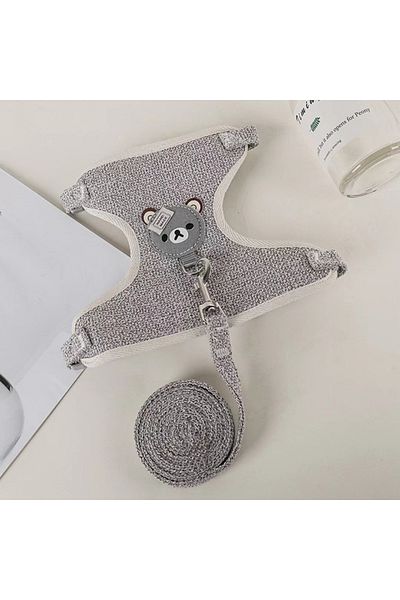 Choice S Gray Dog Leash Winnie The Pooh Harness Leash Cat Walking Dog Small Dog Teddy Vest Style Harness Pe