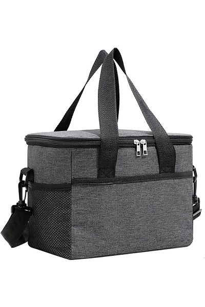 COOYA Hot And Cold Insulated Bento Bag,made Of Thickened Cationic Fabric,gray,for Office/picnic,25x19x27cm