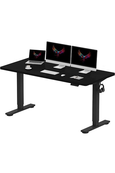 Mahmayi FlexiSpot Modern Adjustable Standing Desk Ergonomic 150x60 cm - Charcoal Black