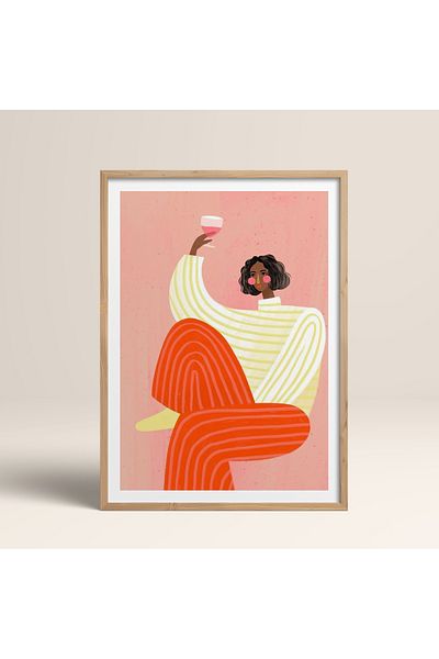 HOMEPACK Единична картина в дървена рамка, единичен плакат, картина TK/1069
