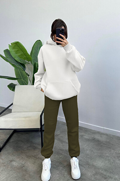 YAKAMEL Γυναικείο σετ φόρμας με κουκούλα και αθλητική φούτερ