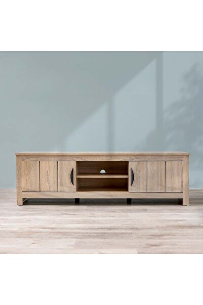 Danube Home Anton 2 Door + 2 Compartments TV Cabinet Upto 55 Inch - Sonoma Oak L152xW40xH46cm