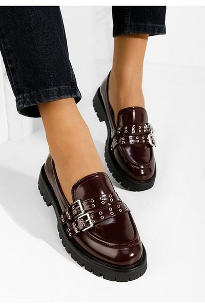 B T Shoes Mocasini dama lacuiti Kyelle grena