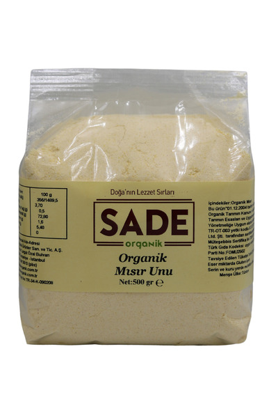 Sade Organik Organik Mısır Unu 500 Gr