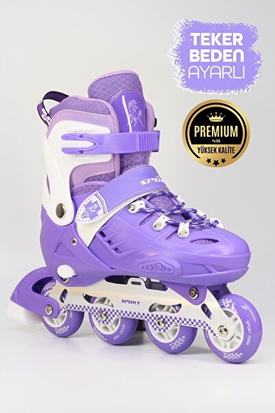 Telvesse Purple 8888 Bagged Skates Double Row Adjustable Roller Adjustable Si...