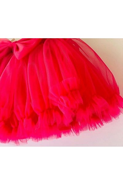 Melomio Baby Kids Fluffy Lined Tutu Skirt Red