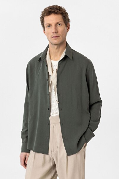 Antioch Khaki Relax Fit Liyosel Fabric Men's Shirt