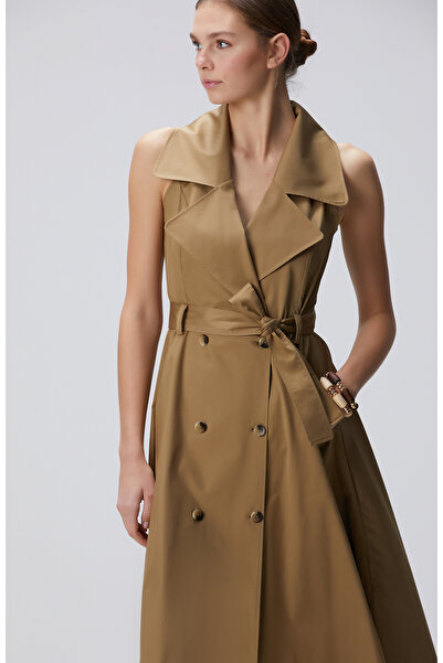 Network Haki Midi Kruvaze Elbise