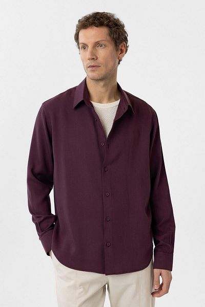 Antioch Claret Red Relax Fit Liyosel Fabric Men's Shirt