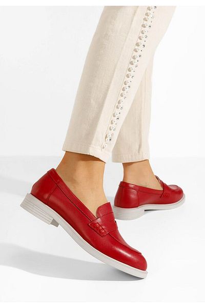 B T Shoes Loafers dama Zalaya rosii