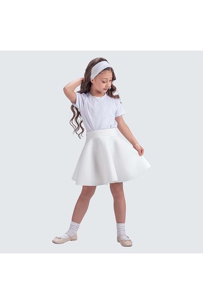 s.t. sebat tekstil Diver Fabric Girl's Flared Holiday Skirt