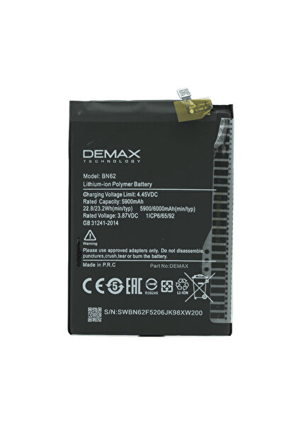 DEMAX TECHNOLOGY Xiaomi Redmi 9T Güçlendirilmiş Batarya BN62