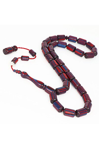 İnan Tesbih مسبحة كبسولة زرقاء كستنائية مقطوعة من خشب الكافور