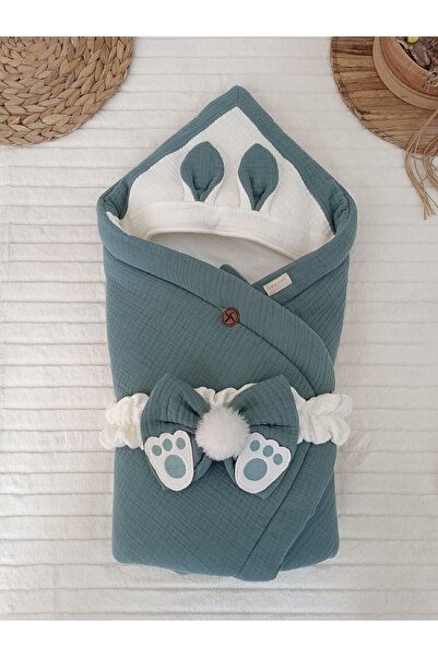 Tomuycuk 4 Layer Muslin Green Baby Blanket 100% Cotton Natural Organic Sleeping Swaddle Hospital Outlet