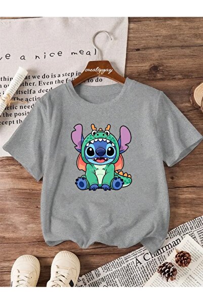 H&GHAMLEGİYİM Παιδικό μπλουζάκι με στάμπα Dinosaur Stitch