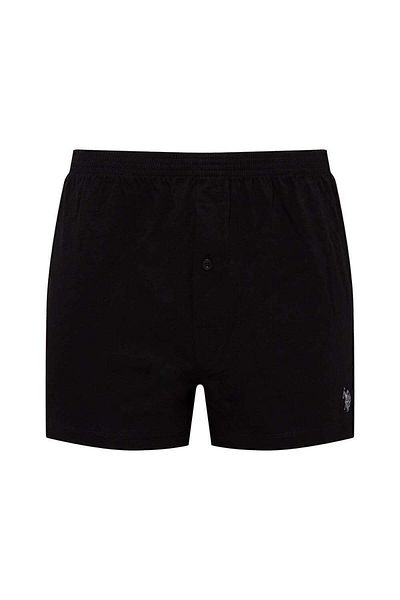 U.S. Polo Assn. Πόλο Ασν. Ανδρικό μαύρο μακρυμάνικο σορτς μπόξερ