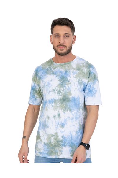 Store Men's 100% Cotton Crew Neck T-Shirt - Tie Dye Print, Ideal for Casual