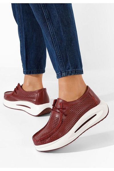 B T Shoes Women's red Melodisa platform loafers