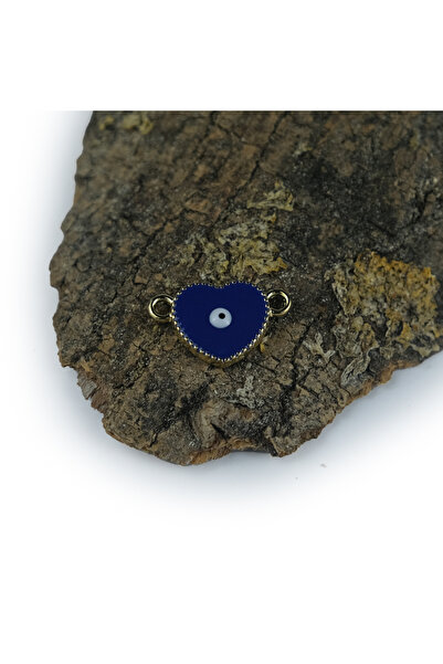 Prestij Boncuk Zlatna metalna narukvica sa perlama u obliku srca i zlog oka