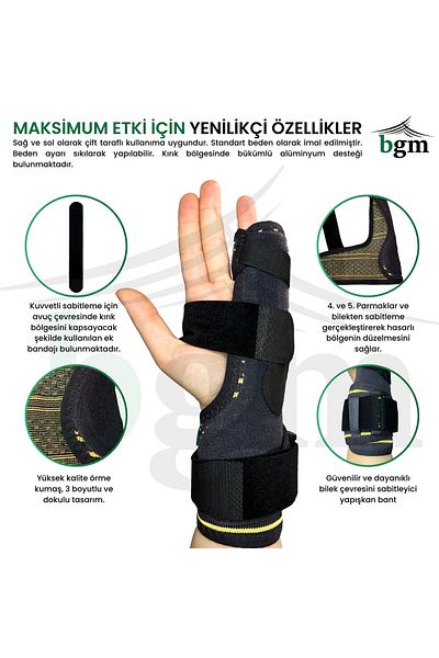 bgm Boxer Broken Splint Black High Quality Boxer Broken Stabilizer Bracelet