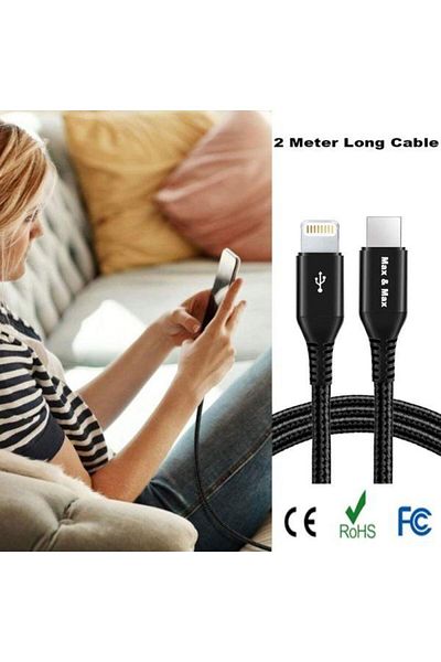 Max&Max Max & Max USB-C To Lightning Cable 2m Black