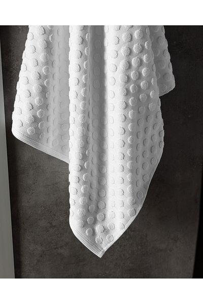 Madame Coco Puanty 100% Cotton Bath Towel - White
