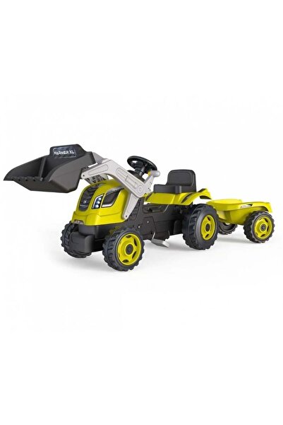 Smoby Xl Römorklu Pedallı Ve Kepçeli Traktör Yeşil