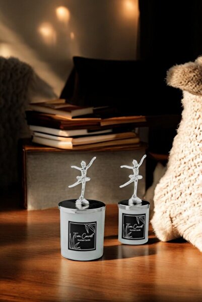 Tiem Concept Özel Tasarım Dekoratif Gümüş Balerinli Vanilya Kokulu 2'li Beyaz...