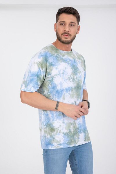 Store Men's 100% Cotton Crew Neck T-Shirt - Tie Dye Print, Ideal for Casual