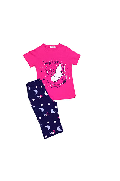 Newteam Set de pijamale pantaloni capri cu mâneci scurte pentru fete