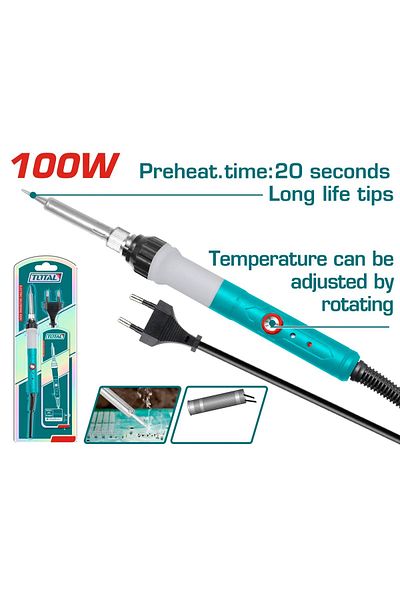TOTAL Electric Soldering Iron 100W Straight Tip