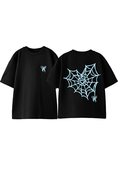 Anetos Оверсайз тениска от памук с принт на гърба с дизайн на любовна паяк