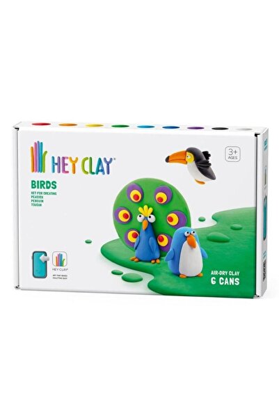 Hey Clay Hava ile Kuruyan Kil (6'lı kutu) - Kuşlar (Tukan, Penguen, Tavuskuşu)