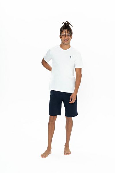 U.S. Polo Assn. Men's Ecru Round Neck Shorts Set