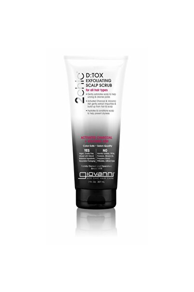 Giovanni 2chic D-Tox Exfoliating Scalp Scrub, With Activated Charcoal and Vol...
