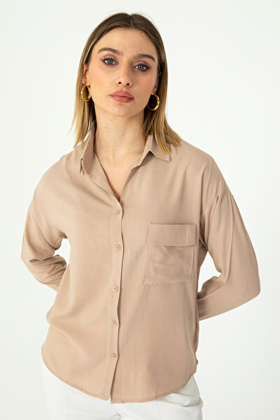 Nuevo Taş Tek Cepli Dokuma Viscon Gömlek