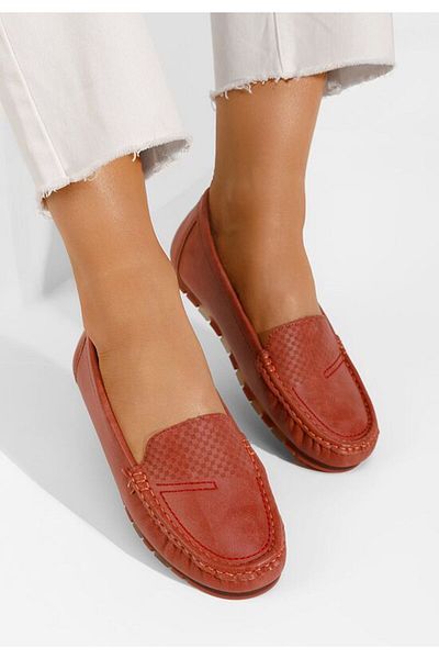 B T Shoes Eunika women's red loafers
