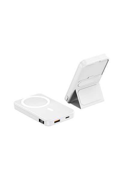 Max&Max Max & Max Compact Magsafe 10000Mah,22.5W Power Bank With Foldable Stand -White